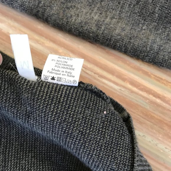 Modango Wool Blend Pullover Sweater Grey Heather Abstract Stripe Made in Italy - Picture 5 of 7